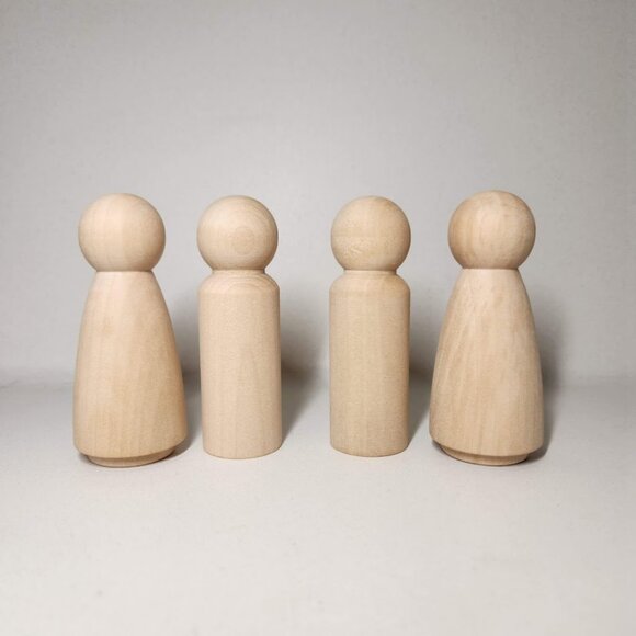 LARGE 20 Peg Dolls Craft Supplies 3.5" Tall Wedding Cake Toppers Woodpeckers Unf - Picture 5 of 9